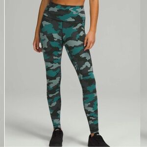 Lululemon Wunder Train Tight 28” Heritage 365 Camo Tidewater Teal Multi